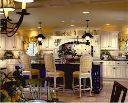 Decorating a kitchen with the color yellow in mind doesn't mean you have to paint the room here, chairs with a soft hue of yellow enhance the mint green walls and botanicals already in the space. The Idea Of Kitchen Country Style In Yellow Tones With Wallpaper On The Walls