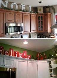 Hang every christmas cards you receive this season with the use of red ribbon. 53 Best Ideas How To Decorate Diy Kitchen Cabinets Decorating Above Kitchen Cabinets Christmas Kitchen Decor Above Kitchen Cabinets