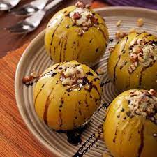 Gorgonzola Baked Apples With Balsamic Syrup Recipe Fall Baking Recipes Apple Recipes Baked Apples