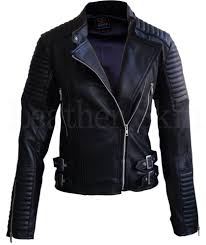 Leather Skin Women Black Brando Shoulder Sleeve Padded Genuine Leather Jacket Leather Jackets Women Genuine Leather Jackets Leather Skin