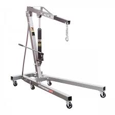 Jib crane with electric hoist for workshop use with 1 ton capacity. 1 Ton Capacity Foldable Shop Crane