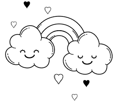 Clouds pictures, illustrations & graphics. Lovely Rainbow And Cloud Coloring Page Free Printable Coloring Pages For Kids