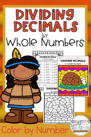 Dividing whole numbers like 56÷35 to get a decimal. Thanksgiving Dividing Decimals By Whole Numbers Color By Number Will Keep Your 5th Grade Students Attenti Dividing Decimals Decimals Fall Classroom Activities