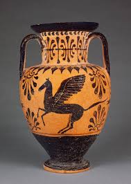Etruscan Black Figured Neck Amphora 490 Bc Pegasus Ancient Greece Art Ancient Greek Art Greek Pottery