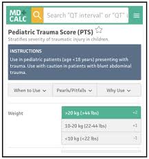 Image result for Pediatric Trauma Score