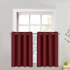 Free shipping on orders over $25 shipped by amazon. Amazon Com Nicetown Bedroom Half Window Tier Home Decoration Blackout Valance Eyelet Top Curtain For Kitchen 52 Width X 36 Length 1 2 Inches Header Burgundy Home Kitchen
