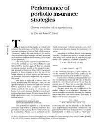 Discover our vision, our range of solutions and meet our addactis experts. Performance Of Portfolio Insurance Strategies The Journal Of Portfolio Management