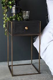 This modern nightstand with 2 drawers for the living room is compact for small spaces and can even be used as a end table or accent table. Halcyon Bedside Table With Drawer Rockett St George