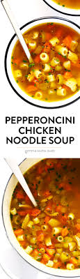 My wife and kids have celiac. Pepperoncini Chicken Noodle Soup Gimme Some Oven Recipe Soup Recipes Soup Recipes Chicken Noodle Cooking Recipes