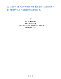Corporate, external and legal affairs (cela). Pdf A Study On Government Linked Company In Malaysia A Critical Analysis Boni Amin Academia Edu