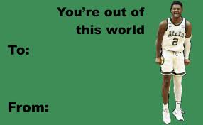 We have valentine cards for all the special ones in your life! Go Green This Valentine S Day With These Msu Basketball Cards The Only Colors