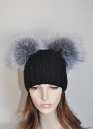 Womens winter warm knitted beanie ski hat cap with large faux fur bobble pom pom. Double Pompom 100 Cashmere Chunky Beanie Kylie Jenner Hat 2 Etsy Kylie Jenner Hat Pom Pom Chunky Beanie