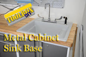 convert a metal cabinet to a sink base