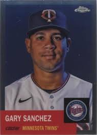 Gary Sanchez 2021 Topps Chrome Platinum Blue Toile 149/199 Twins Yankees  #136