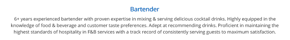 bartender resume: the complete 2020