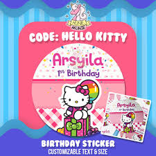 Shop hello kitty and hello kitty. Sticker Birthday Custom Hello Kitty 20pcs Stiker Ulang Tahun Hunie Munie Shopee Indonesia