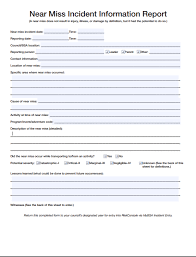 Near Miss Incident Report Template 6 Templates Example Templates Example Report Template Incident Report Professional Templates