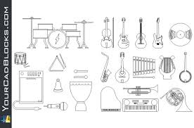 (only for registered users) file size: Music Instruments Dwg Drawing In Autocad 2d Format