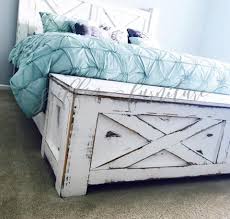 Wispy white finish over replicated oak grain texture. Wood Bed Frame With Storage Bench For Footboard In King California King Queen And Full Size White Bed Frame With Storage Rustic Bed Frame Storage Footboard