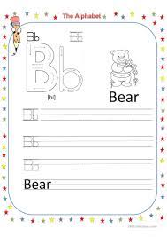 English abc letters with animals education cards for kids isolated white background flat design vector illustration. The Alphabet Letter B English Esl Worksheets For Distance Learning And Physical Classrooms