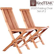 Amazon Com Kindteak Outdoor Folding Chair Set Of 2 Natural Solid Teak Product Weight 15 Lb Fully Assembled In 2020 Outdoor Folding Chairs Folding Chair Chair