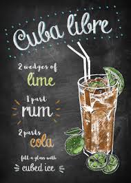 Cuba Libre Metal Poster Joan Derpp Displate Cuba Libre Cuba Libre Drink Rum Cocktail