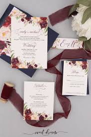 Dreamy Fall Wedding Invitations In Burgundy And Navy Fall Wedding Invitations Wedding Invitations Diy Wedding Invitations