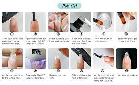 Apply a layer of base coat 2. Tomicca Polygel Nail Set For Beginners Builder Gel With Nail Yips For Professional Nail Salons And Diy Nails Amazon De Beauty