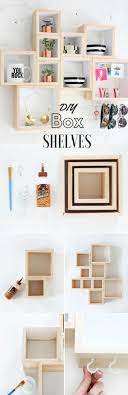 Box Shelves Dorm Decor Apartment Decor Craft Shelves Budget Save Money Diy Dorm Decor Diy Room Decor How T Room Diy Diy Home Decor Bedroom Diy