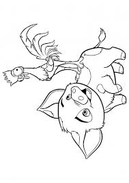 Moana coloring page with few details for kids : Pua Amp Hei Hei Coloring Pages Moana Coloring Pages Colorings Cc