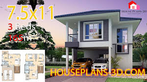 Reviews praise the app's usefulness when furniture shopping to gauge whether potential furniture will fit in the context of your specific room's dimensions. House Plans 3d 7 5x11 With 3 Bedrooms House Plans 3d