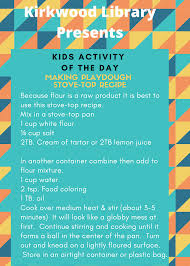 Your stove works this way: Kids Activity Of The Day Making Playdough Stove Top Recipe Kirkwood Public Library