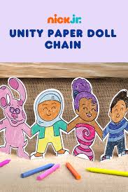 Nick Jr Unity Paper Doll Chain Paper Doll Chain Paper Dolls Paper Games For Kids