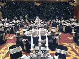Black And Silver Decorations Black And Silver Table Decorations Pinned From Woweventhire Co Uk 70th Birthday Parties Gala Dinner 70th Birthday