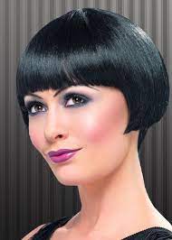 Womens 20 S Flapper Bob Wig Short Black Fancy Dress Gangster Straight Vampire Really Short Hair Short Stacked Bob Hairstyles Hair Styles