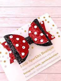 One of the bows was made improperly. Minnie Inspired Bow Minnie Bow Red Glitter Bow Red Polka Dot Bow Black Glitter Bow Baby Bow Girls Hair Acce Handmade Hair Bows Diy Bow Homemade Hair Bows