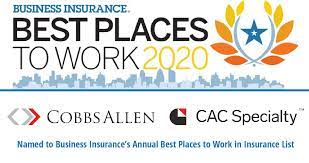 Cobuild key words for insurance. Cobbs Allen Cac Specialty Named To The Best Places To Work In Insurance List For 2020 Cobbs Allen