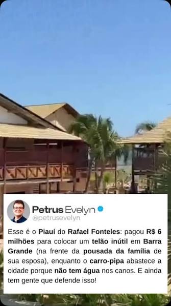 Quem precisa de água na torneira quando se tem um telão de R$ 6 milhões  para olhar? Enquanto a população de Barra Grande depende de carro-pipa para  ter o básico, o governo gasta uma fortuna pública em ...