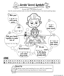 Hand washing for kids coloring pages coloring home. Handwashing Scrubs Secret Symbols Coloring Pages Printable