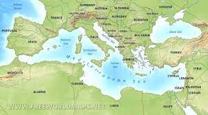 Its eastern shores also border western asia (also known as the middle east). Mediterranean Map