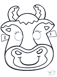 Mask Cow 2 Masks Animal Mask Templates Cow Mask Animal Masks