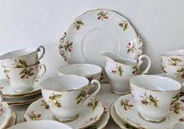 Large Pink Rosebud Tea Set Royal Standard 35 Pieces Etsy Bone China Tea Set Tea Set Tea
