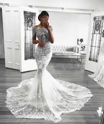 Wedding Dresses Prom Dresses Modest White Lace Prom Dress Mermaid Wedding Dress