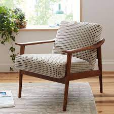 Mid Century Show Wood Chair Upholstered Chairs Furniture Living Room Chairs