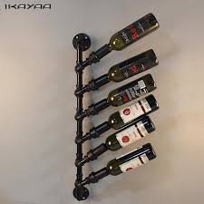 Porte Bouteille Mural Design Industriel Wine Rack Metal Wine Rack Rustic Wine Display