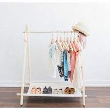 Toddler Wardrobe Montessori Rack Clothing Rack For Child Wooden Rack Clothing Storage Clothing Display Nursery Rack In 2021 Diy Clothes Rack Clothing Rack Clothing Displays