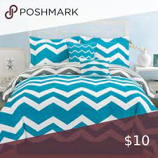 Intelligent design ariel chevron reversible comforter set. Blue Gray Reversible Chevron Bedding Full Size Teal Bedding Teal Bedding Sets Comforter Sets