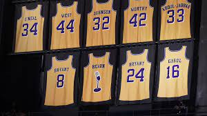The big question was which # would get the vip treatment. Los Angeles Lakers Retired Jerseys Cheaper Than Retail Price Buy Clothing Accessories And Lifestyle Products For Women Men