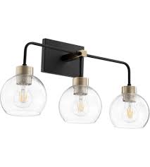 Quorum 532 3 6980 Lacy 3 Light 24 Inch Noir And Aged Brass Vanity Light Wall Light