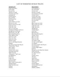 Dominant And Recessive Human Traits Teaching Biology Genetics Traits Genetics Lesson